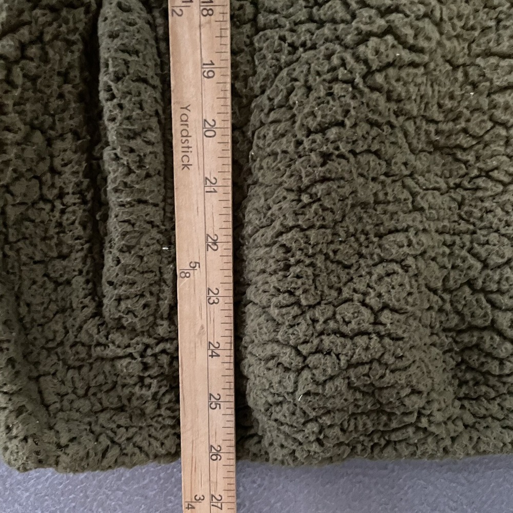 Simply Southern Pullover Women's Large Green Brown Furry Sherpa 1/4 Zip - Picture 5 of 7